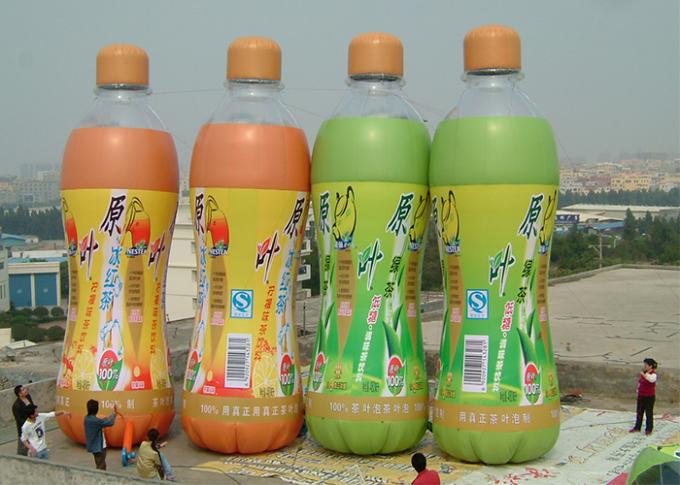 Orangensaft-Flaschen-aufblasbare Werbungs-Produkte mit dem vollen Drucken besonders angefertigt