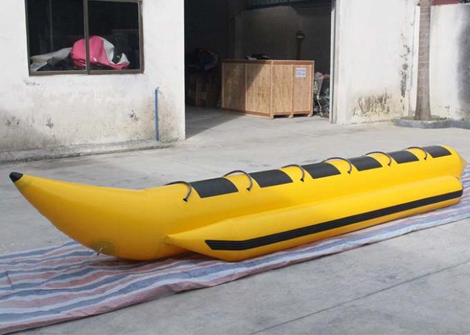 Gelbes/Schwarzes 0.9mm PVC Flyfish aufblasbares Wasser-Spielwaren-Wasser-Spiel-Bananen-Boot