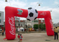 China Fußball-rote kundenspezifische Coca- Colaaufblasbarer Eingangs-Bogen, aufblasbarer Endbogen mit vollem Drucken exportateur