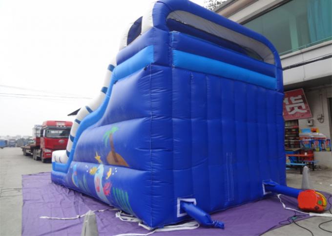 Erwachsen-und Kinderspielplatz Commercia 0.55mm PVCs blaue riesige aufblasbare Wasserrutsche für Partei