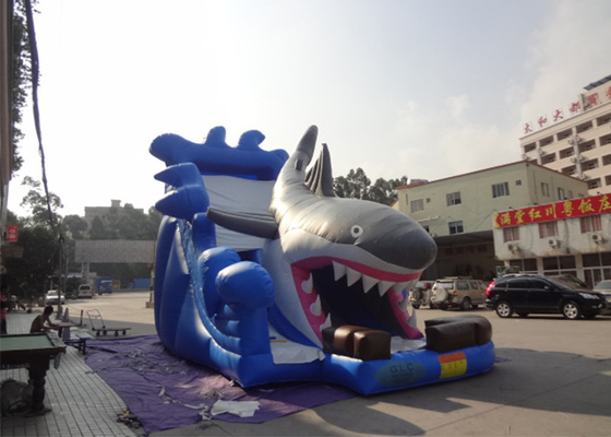 China 7.5m kommerzielles aufblasbares Dia/große Haifisch-Wasserrutsche mit Gebläse fournisseur